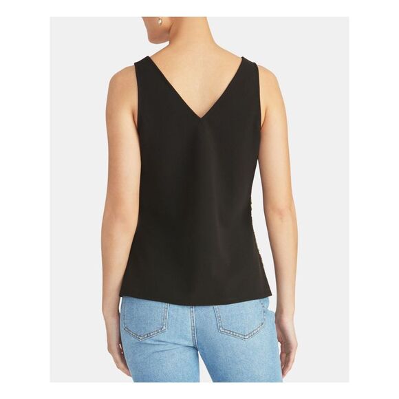 RACHEL ROY Womens Gold Sequined Sleeveless V Neck Tank Top Size: S - Picture 2 of 2